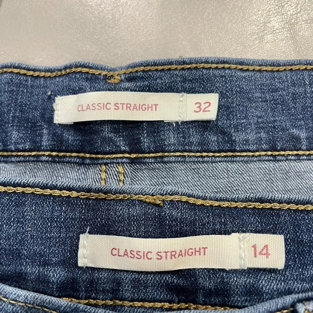 Levi’s Womens 14 Classic Straight Jeans Color Maui Waterfall Blue EUC - Picture 3 of 12